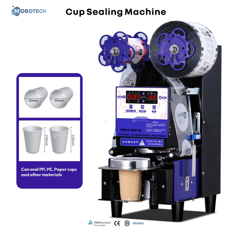 Boba lid sealer machine automatic bubble tea cup sealing machine boba drink sealer