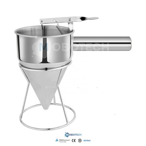 Stainless Steel Manual Liquid Paste Cream Crepe Pancake Batter Powder Dispenser Funnel Filling Machine for Baking