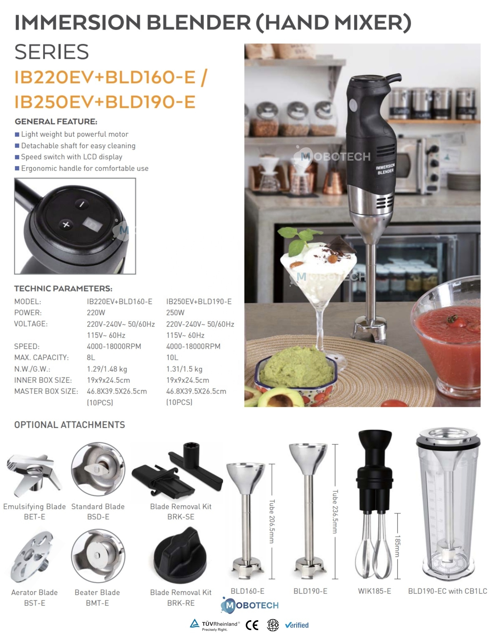 commercial immersion blender small 250EV 220EV  EVElectric hand stick blender mixer cuisine immersion blender