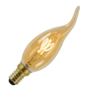 Amber Glass Vintage Antique LED Decorative Light Filament Bent Tip Candle Bulb Screw E14 12V for Chandelier