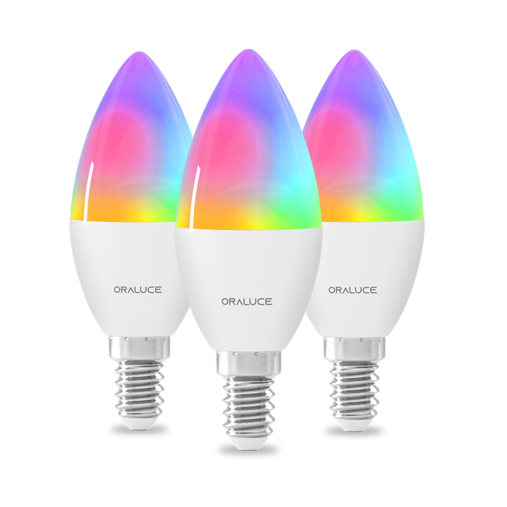 LED Candelabra Light Lamp Smart WIFI Bulb RGB Dimmable Bluetooth Light Bulb 5W E12 Base