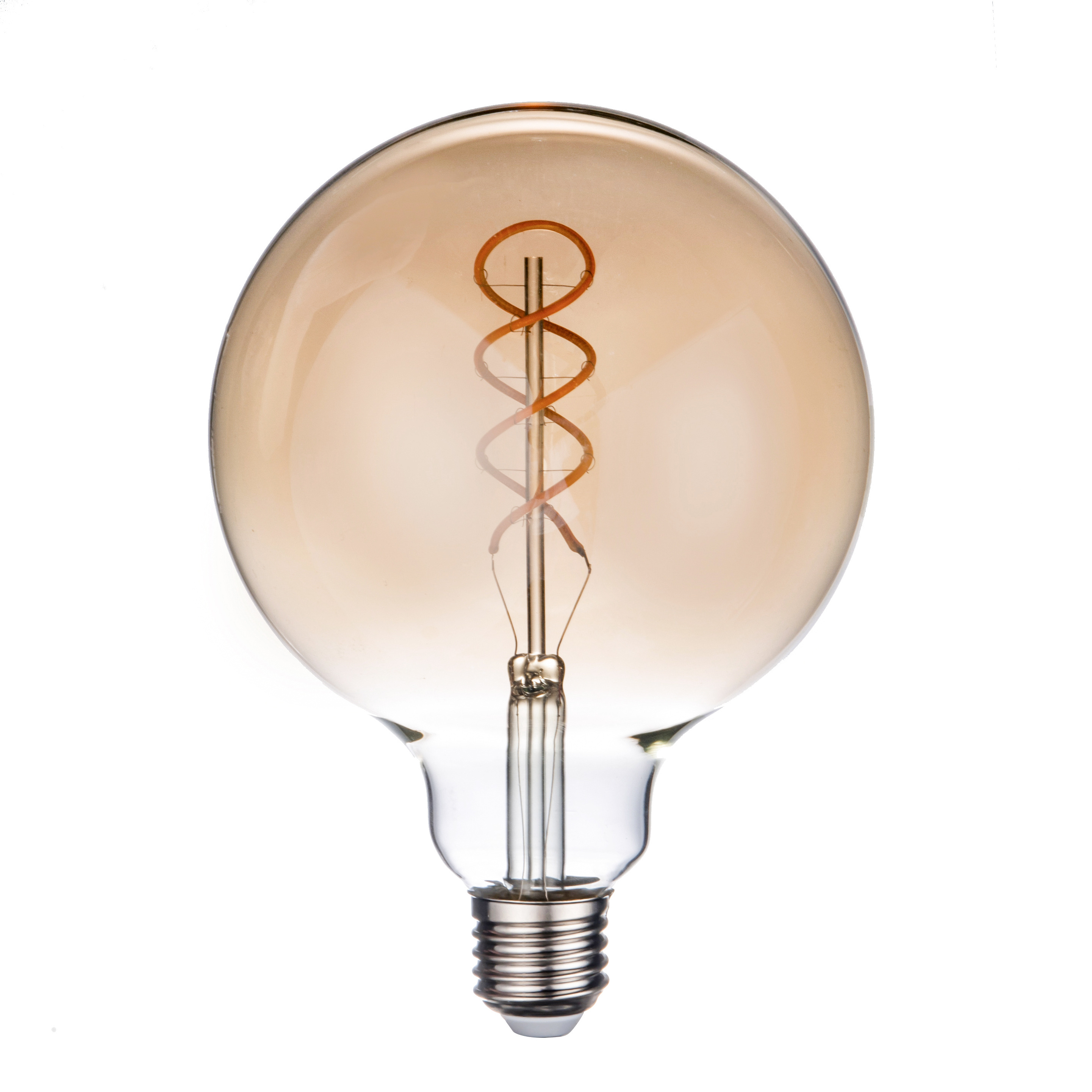 Big Globe Edison Bulb LED Light Bulb Amber Glass Vintage and Retro Old Fashioned Round Ball Bulb with Sprial Filament