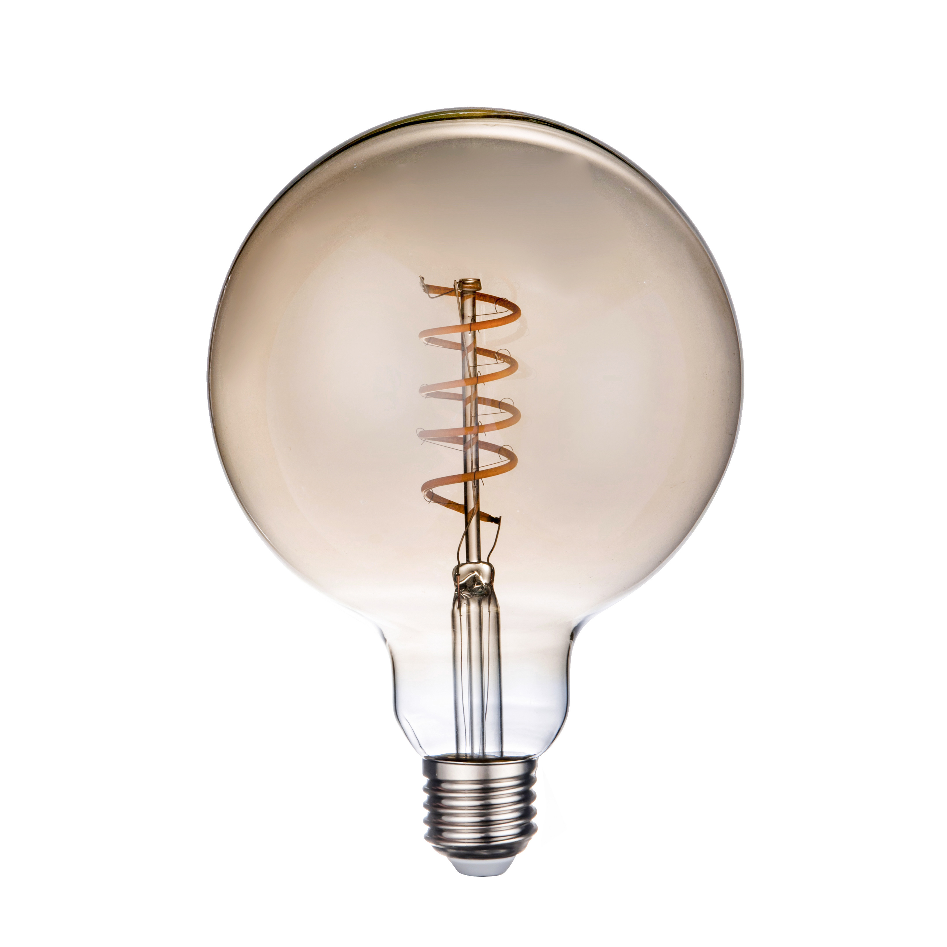 Big Globe Edison Bulb LED Light Bulb Amber Glass Vintage and Retro Old Fashioned Round Ball Bulb with Sprial Filament