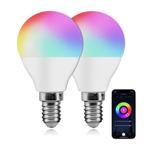 Smart LED Bulb, 1.75in Globe Bulb E17 Base, WiFi LED Lamp with Voice Command 5W Ceiling Fan Light Bulb