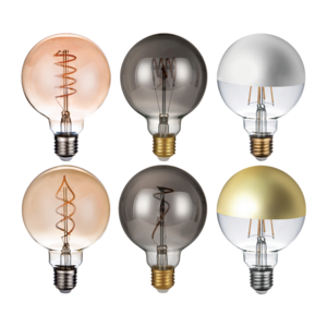 G95 LED Bulbs 4W 6W 8W 12W Big Global Light Bulbs E27 E26 B22 Flexible Sprial Filament Edison Bulb 2700K for Decoration