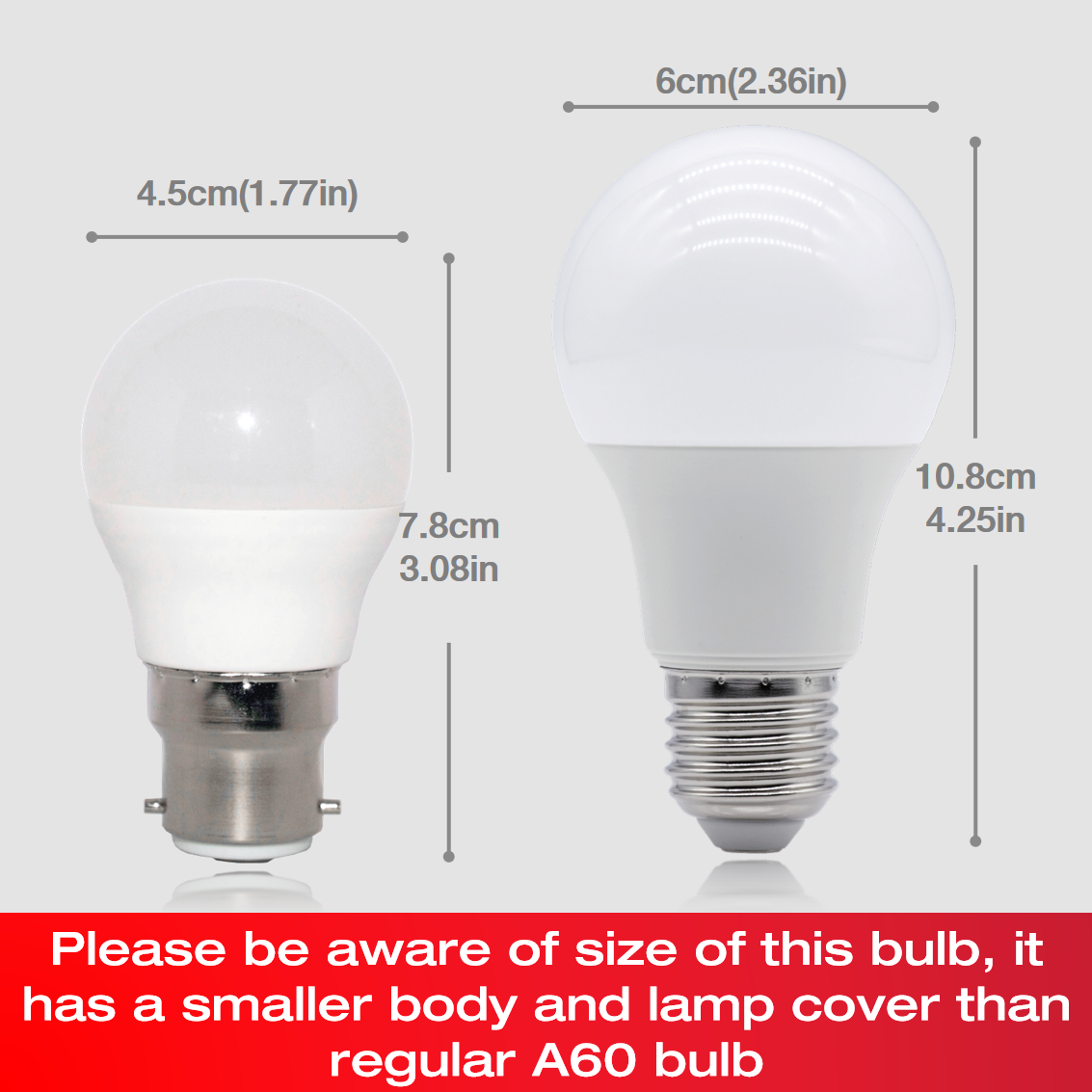 B22 LED Bulb Bayonet Plug, 5W Golfball Sized Small LED Bulb 450LM, Globe Light Bulb with B22 Bayonet Twist & Lock