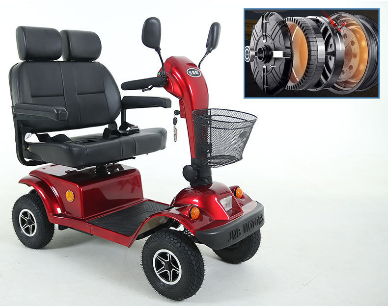 48V 20Ah off road 4 wheel two seat 500W electric power mobility scooter for seniors adult and disabled