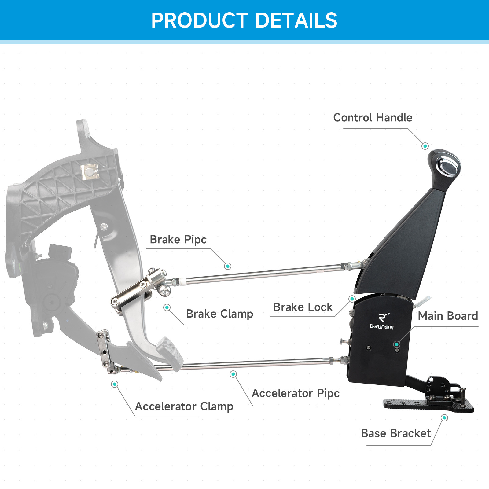 New Economical Model Handicap Portable Permanent Automatic Car Hand Controls Push Pull Hand Control for Disabled Driving