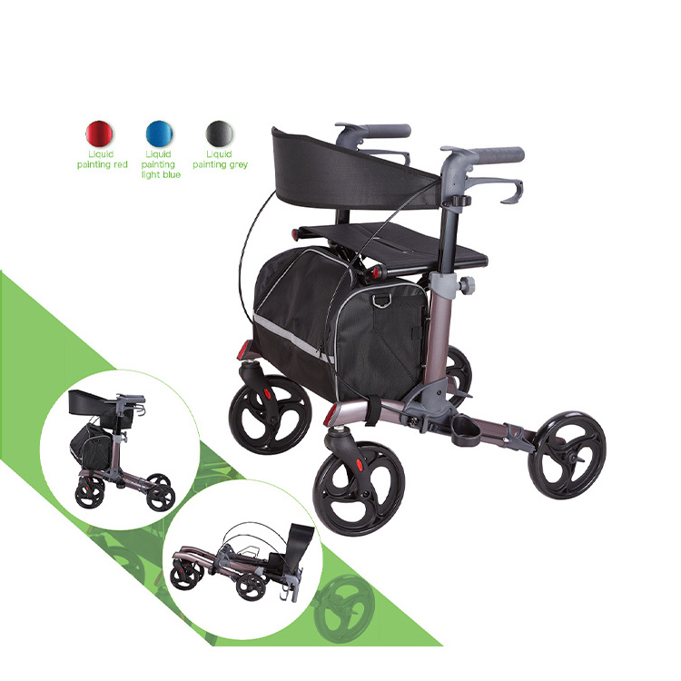 Adjustable  Lightweight Shopping Rollator Walker for Adult  with Seat