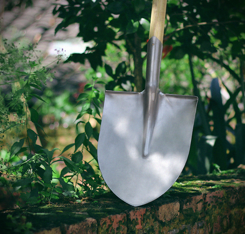 Stainless steel shovel thickened all steel pointed flat shovel agricultural flower shovel outdoor