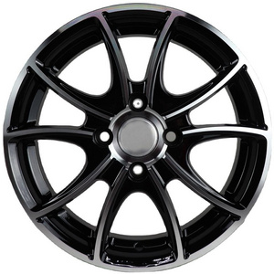 Hot sale black sport casting 4holes 14 15 16 inch mag wheels 4x100 5x114.3 wheel hub aluminum car alloy rims