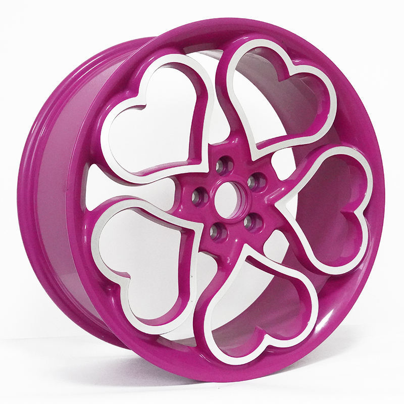 Custom Passenger Car Wheel Heart-shaped Pink 1 piece Monoblock wheel forged wheel car rims 5x114.3 16 inch