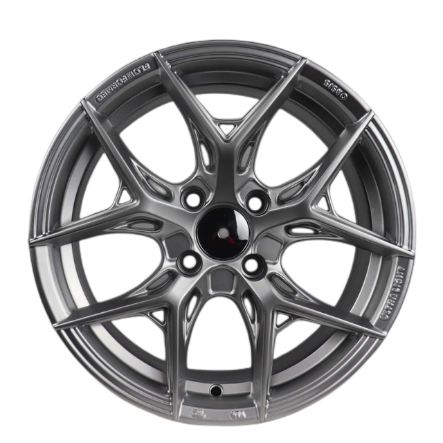 Passenger car rims 15 inch 7J  multi spoke black red finish alloy car wheel 4x100 wheels