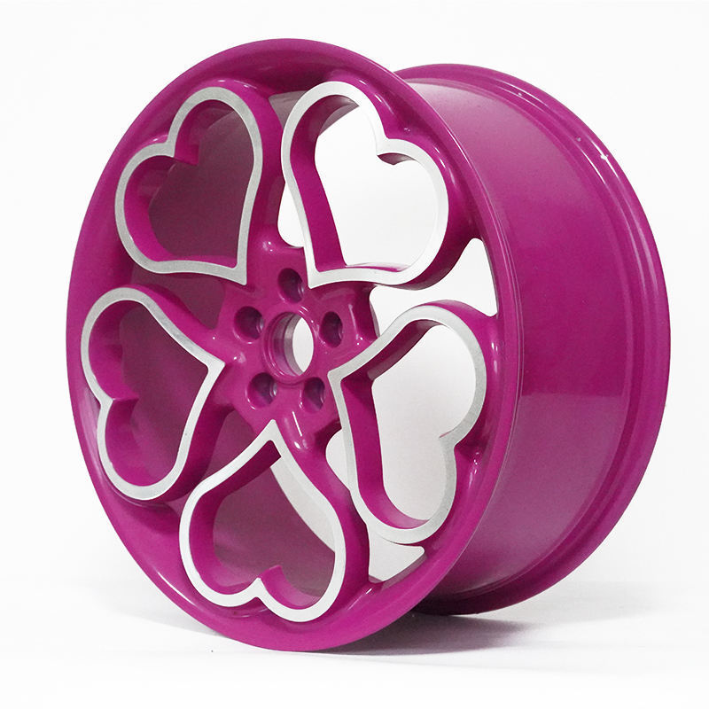 Custom Passenger Car Wheel Heart-shaped Pink 1 piece Monoblock wheel forged wheel car rims 5x114.3 16 inch