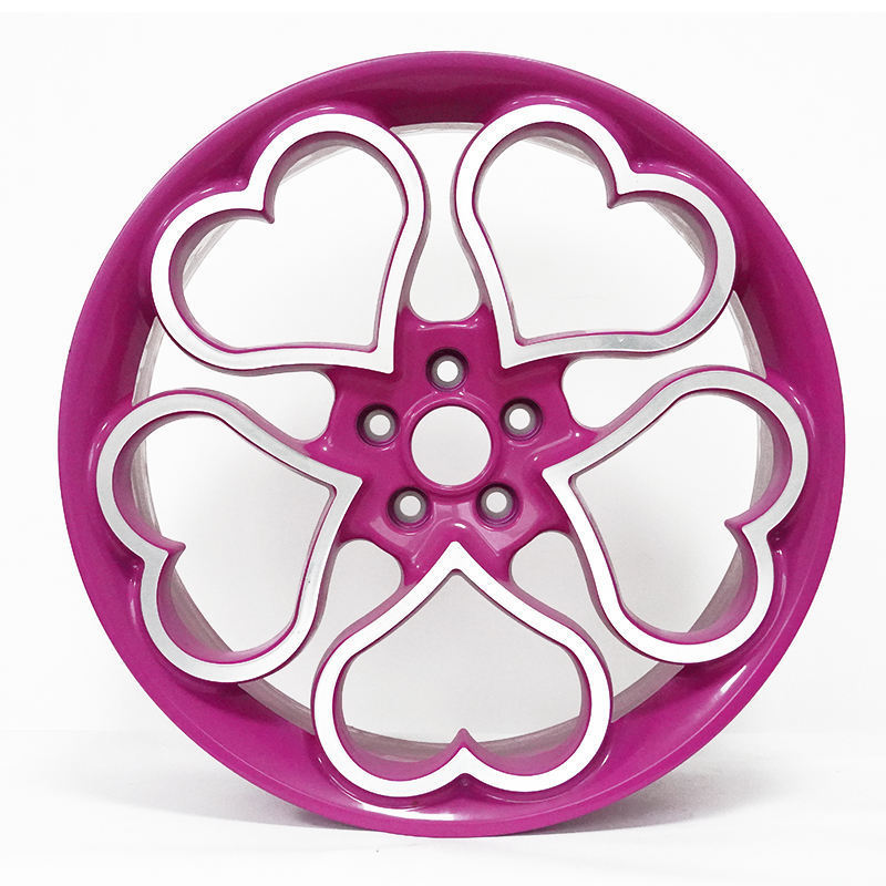 Custom Passenger Car Wheel Heart-shaped Pink 1 piece Monoblock wheel forged wheel car rims 5x114.3 16 inch