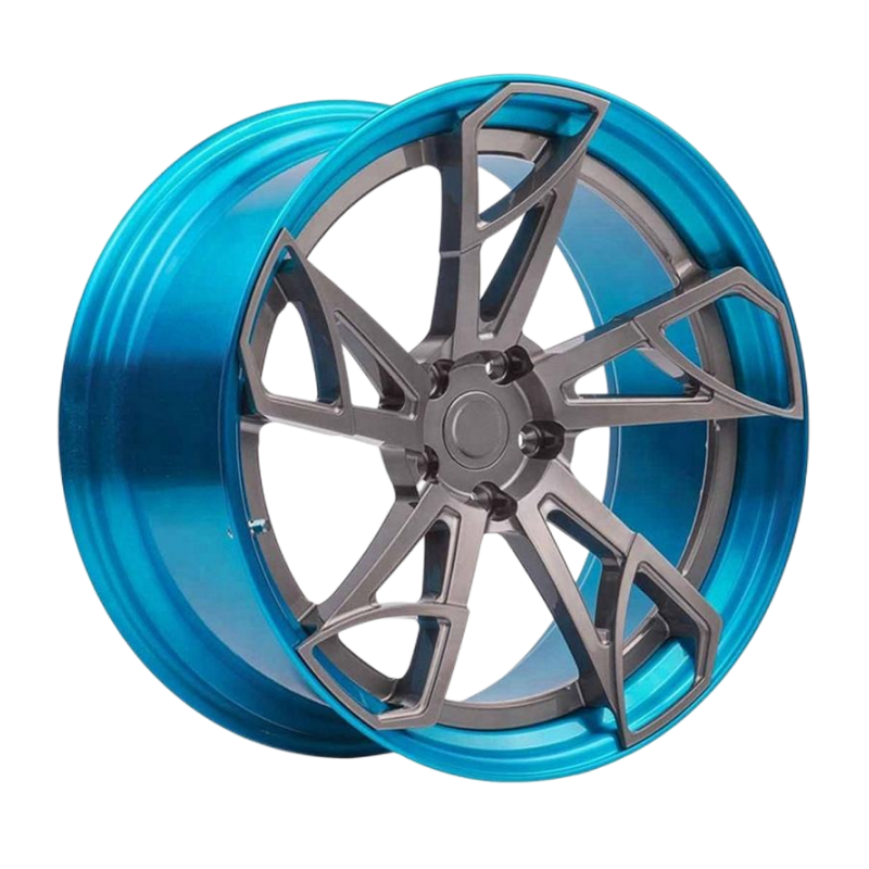 custom Passenger car rims 2 piece Forged Wheel Alloy 18/19/20/21/22/23/24 Inches Car Rim Aviation Aluminum 6061Blue