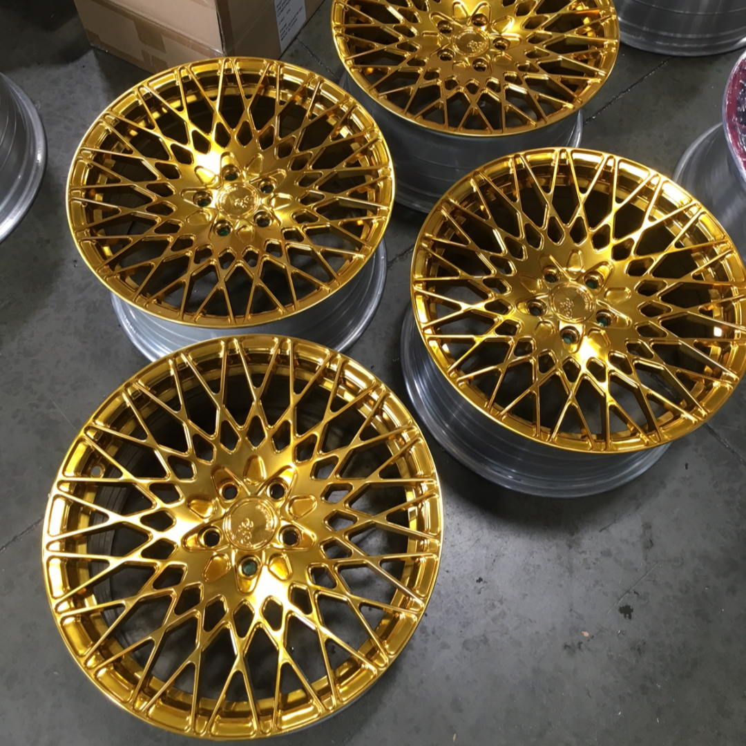 New design passenger car wheels rims  17 inch 18inch wheel gold hub Monoblock forged rims for Ford Civic Artez Golf Aud