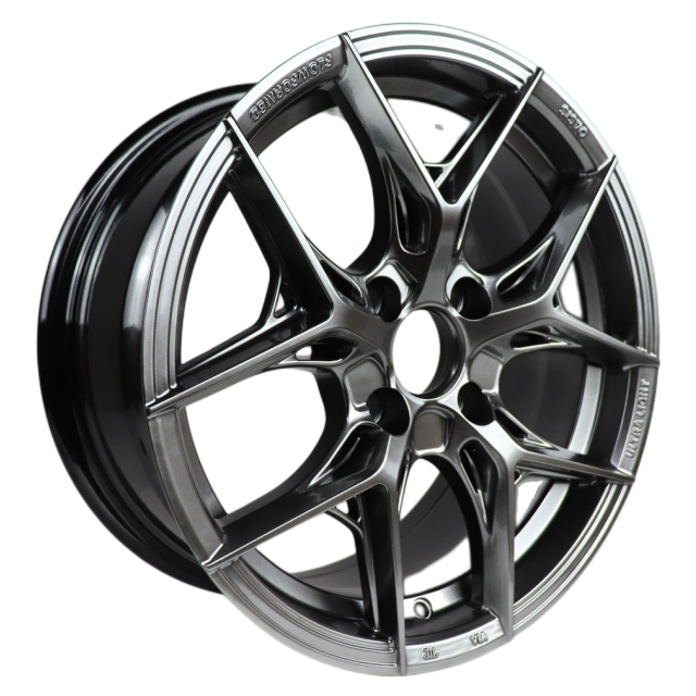 Passenger car rims 15 inch 7J  multi spoke black red finish alloy car wheel 4x100 wheels