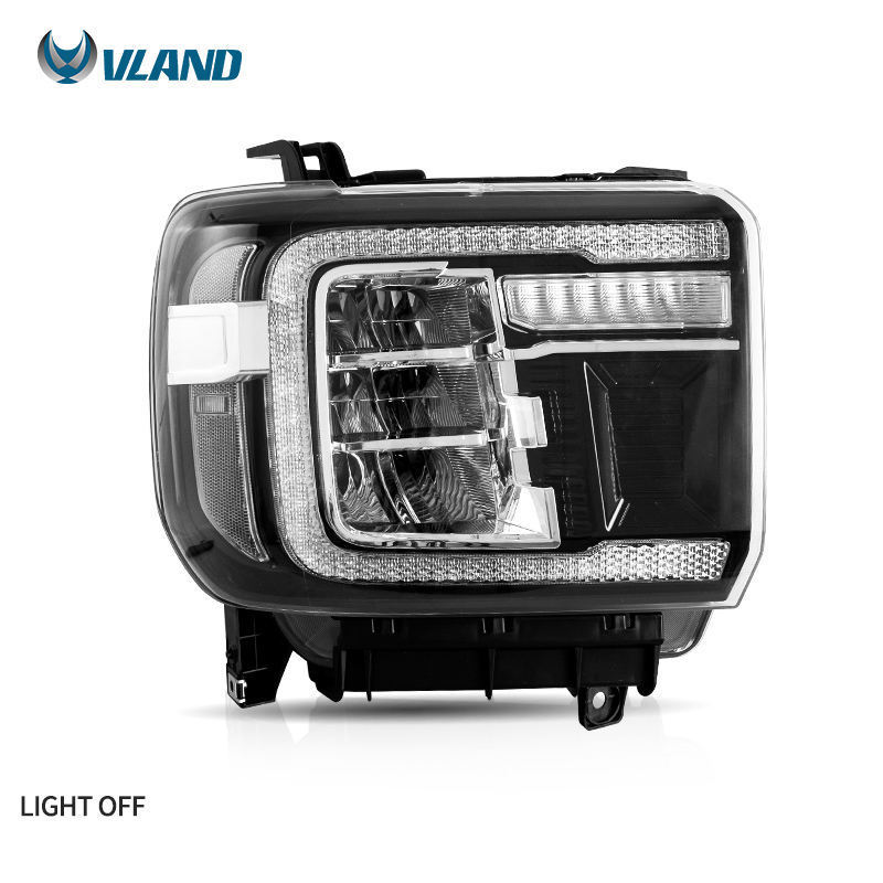 Headlights For GMC SIERRA 2500HD 3500HD 2015-2019 VLAND Full LED Car Head Light SIERRA 1500 Assembly Front Lamp Car Accessories