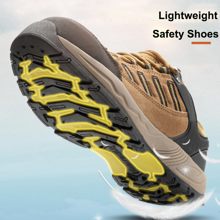 Suede Cow Leather Outdoor Safety Shoes Indestructible Non-slip Steel Toe Work Shoes