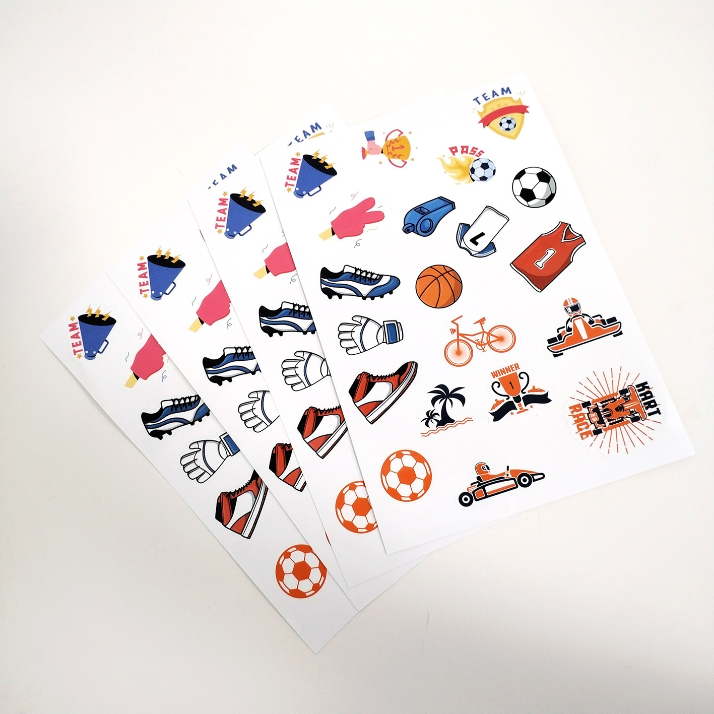 Customized Printed Cartoon Logo Sticker Sheets Promotional Waterproof A4 A5  Kiss Cut Stickers