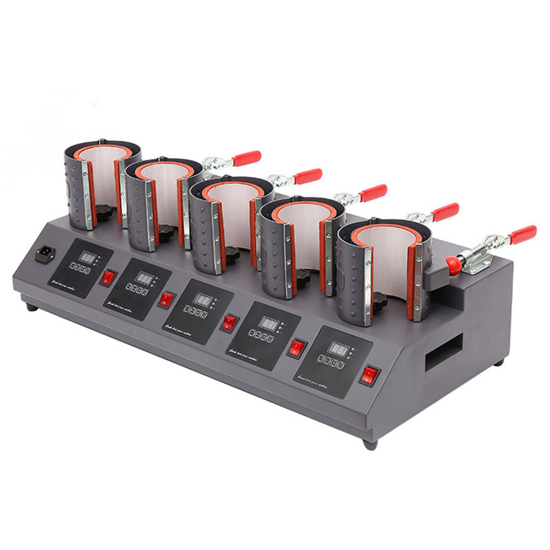 5 In 1 Heat Sublimation Printing Cups Transfer Silicone Digital Combo Best Clamshell Electric Mug Press Machine Price