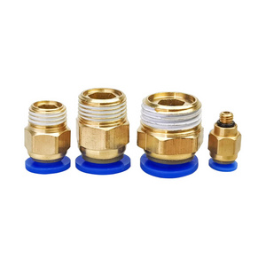 PC Type 4-16mm 1/8 1/4 3/8 1/2 M5 BSPT Thread Blue Quick Push In Air Straight Joint Brass Plastic Male Tube Pneumatic Fittings