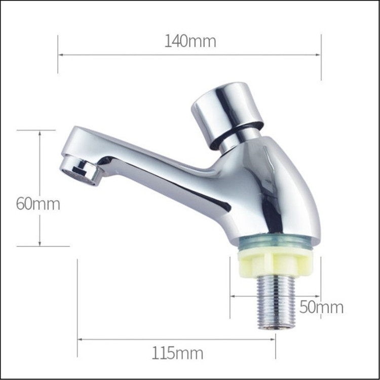 All Copper Single Cold Pressing Basin Extended Valve Faucet Hand Pressure Self-Closing Public Wash Basin