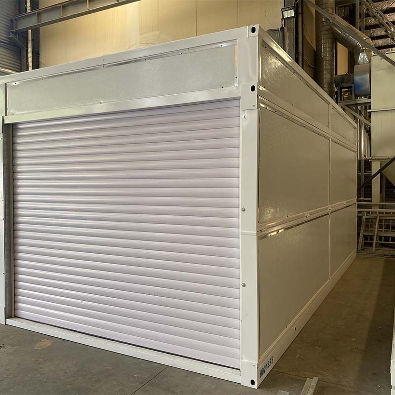 Factory Provides Foldable Garage Storage Warehouse With Manual Roll Door For Mobile Construction Sites Integrated Houses