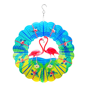 Flamingo 12 Inch Wind Spinners ,Garden Decoration Wind And Weather Holographic illusion Spinner Animal Wind Spinners