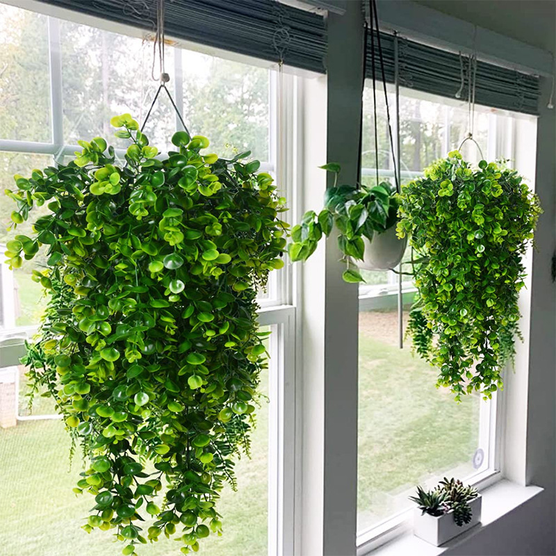 Hanging Plastic Plants Artificial For Home Indoor Outdoor Shelf Wall Garden Decor Green Wall Plants Wall Artificial