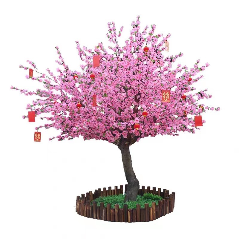 Customized Big Artificial Cherry Blossom Tree Plant Faux Silk Pink White Cherry Blossom Tree For Wedding Decoration