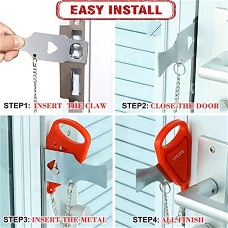 Home Office Interior Bedroom Privacy Door Lock Additional Safety Anti-theft Guard Portable Door Lock