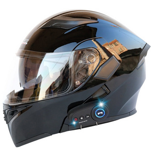 Customized Dot ABS Electric Motorcycle Helmet Double visor Revealed Full face Helmet Motorcycle Helmet With Bluetooth Headset