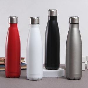 Factory supplies Double Wall 304 Stainless Steel Cola Shape Water Bottle 17 oz Vacuum Flasks Fitness Thermos