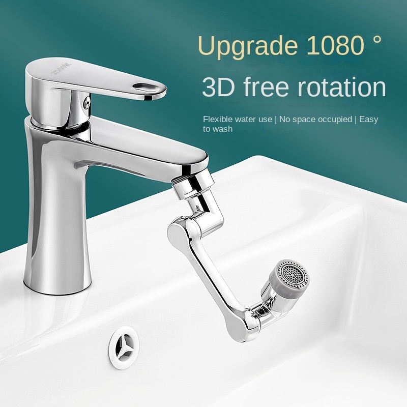 Universal Splash Filter Swivel Sink Faucet 1080 Rotate Water Dual Function Bathroom Faucet Basin Extender Kitchen