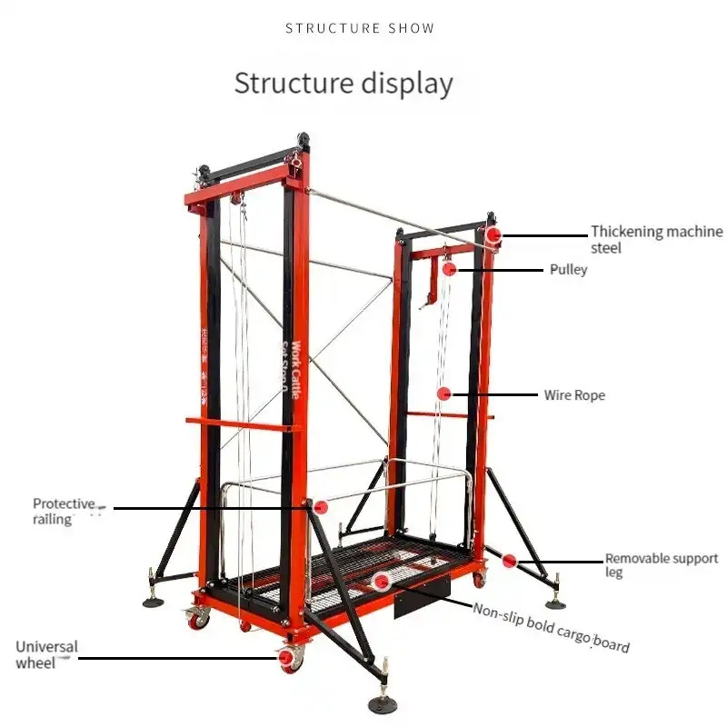 500kg electric scaffold lift foldable 300kg electric scaffolding lift platform