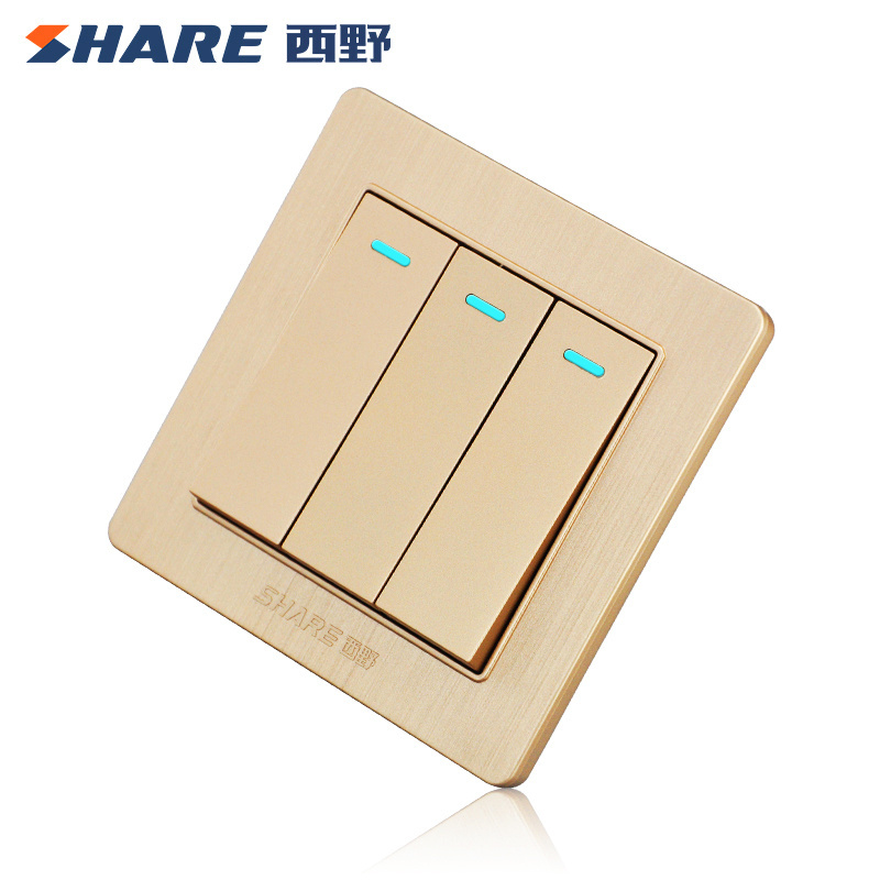 SHARE Smart Home EU Standard Wall Switch 3 Gang 1 Way 10A Electric Switches and Sockets