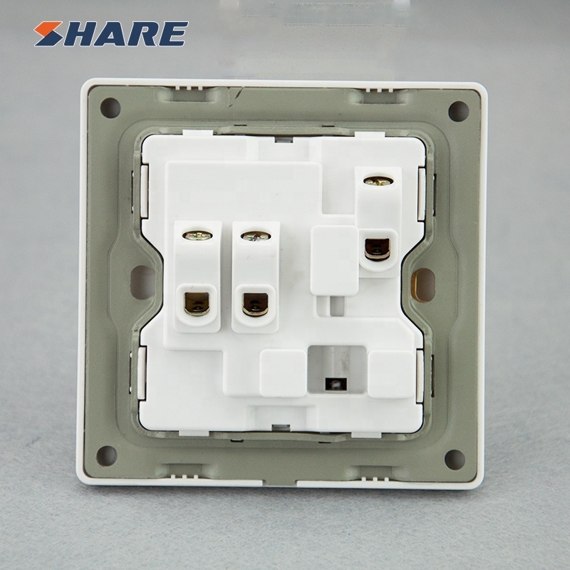 China Manufacturer of  UK  Hot Sell high quality 13a 1 Gang 3 Pin plug electrical Wall Switch Socket with Neon