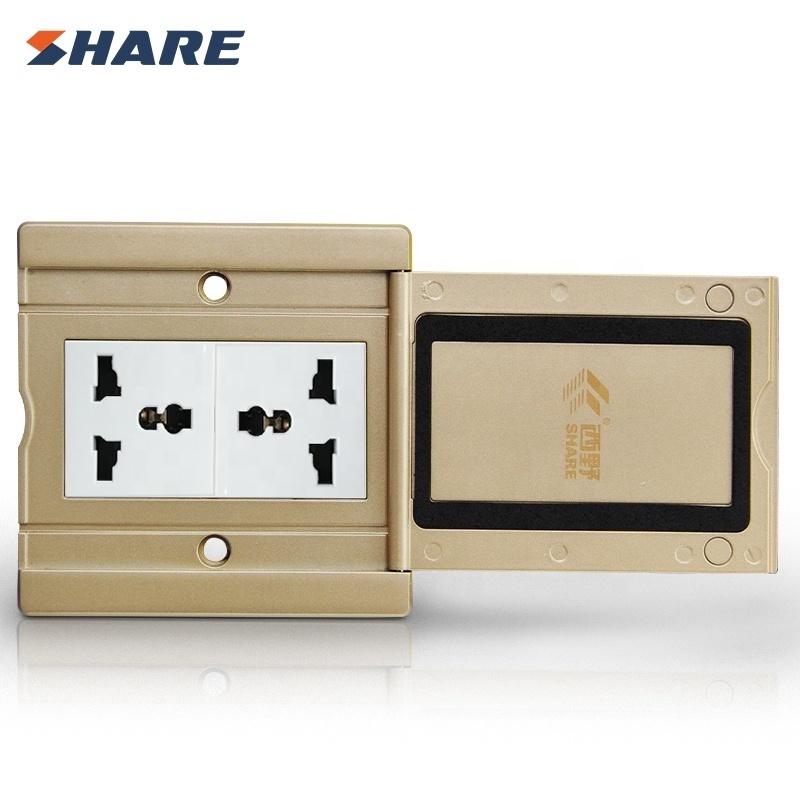 Home Use 250V 10A 6 pin Universal Floor Socket Mounting Electrical Plugs Ground Outlet Switched Socket Copper Alloy