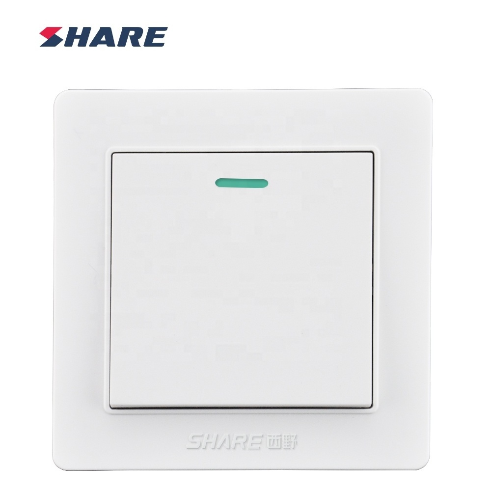 SHARE Factory Modern Switch Electrical Sockets Switches White Color 1 Gang 1 Way Wall Switches for Home Use