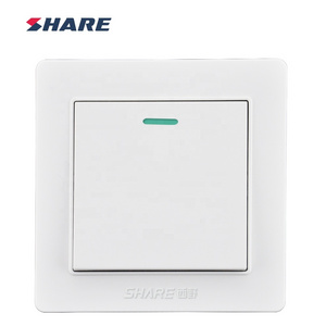 SHARE Factory Modern Switch Electrical Sockets Switches White Color 1 Gang 1 Way Wall Switches for Home Use