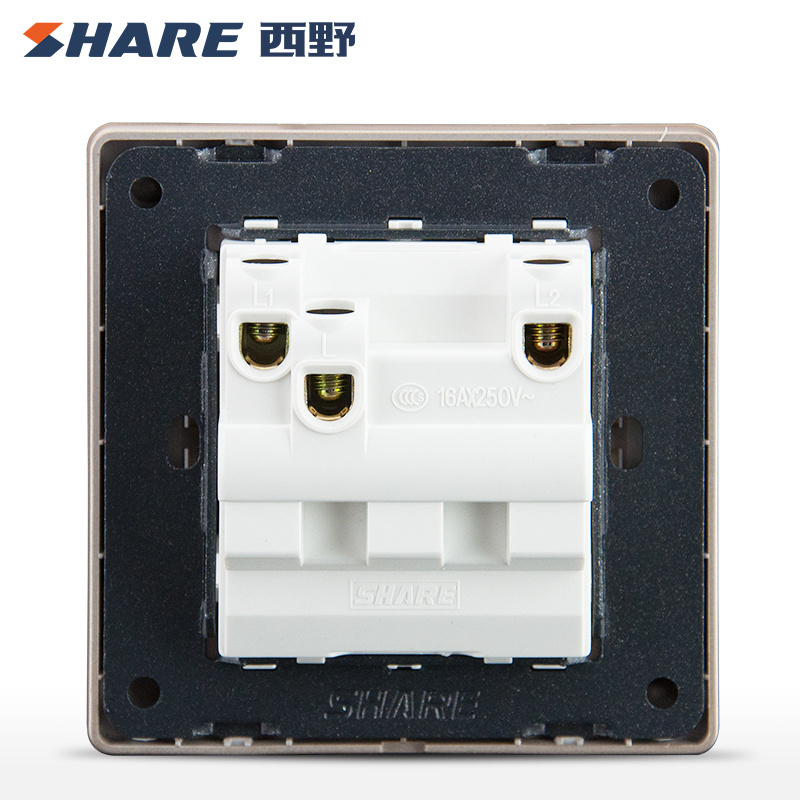 SHARE Piano Switch Socket 2 Gang Multi Way PC Panel Home Electrical Wall Switch and Socket