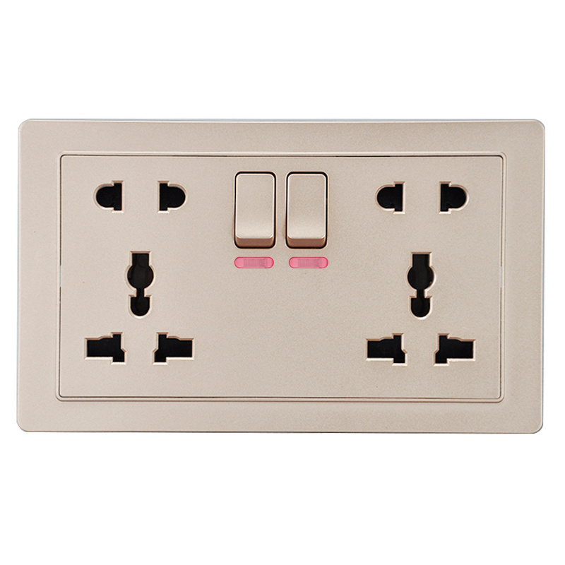 SHARE British Standard Multi-function 2 Gang 13A with Neon Wall Switch Socket