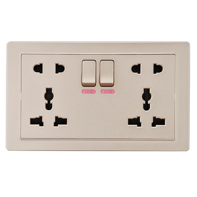 SHARE British Standard Multi-function 2 Gang 13A with Neon Wall Switch Socket