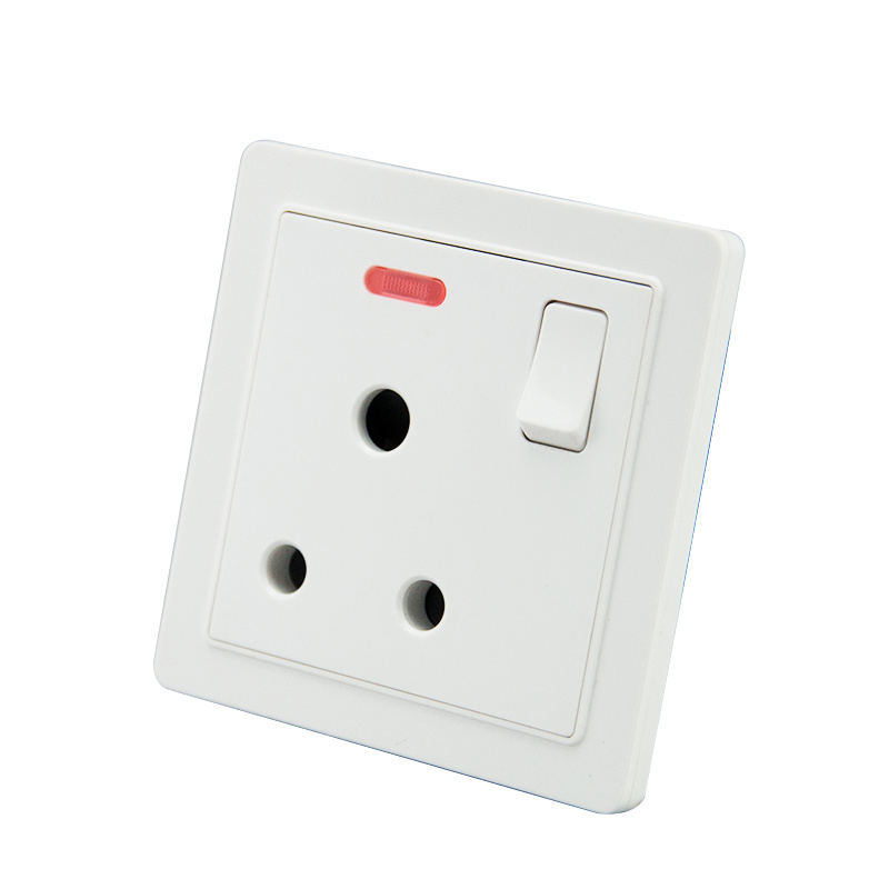 SHARE 15amp round 3 pin plug Switched socket Wall Socket For Saudi Arabia/britsih/uk 86*86mm