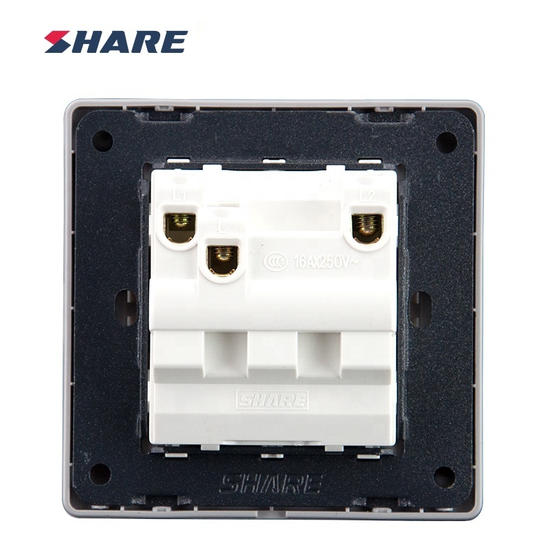 SHARE Home Use Switches 2 Gang 1 Way Wall Light Switch Socket White Wall Switch Socket