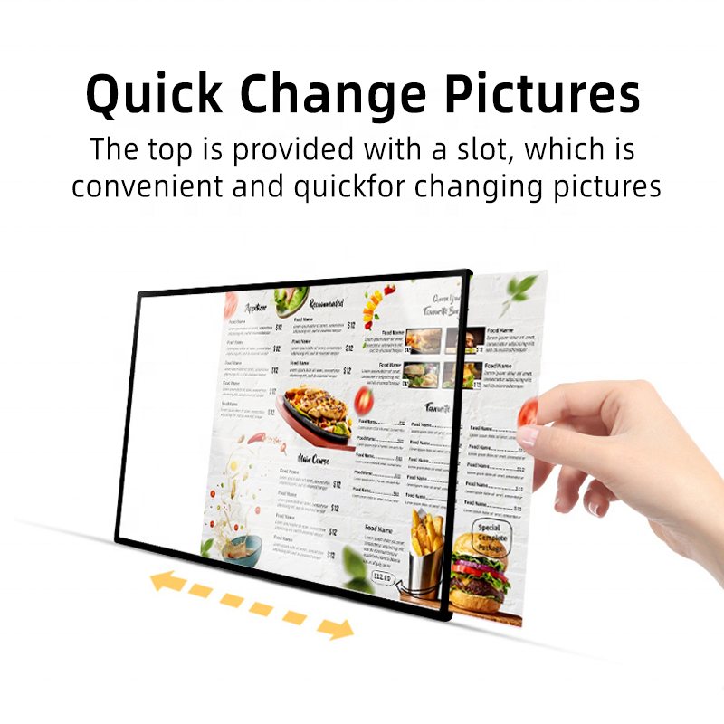 Restaurant Cinema Marketing Hanging Display Frame Ultra-Thin LED Light Box LED Menu Board for Advertising Working Light