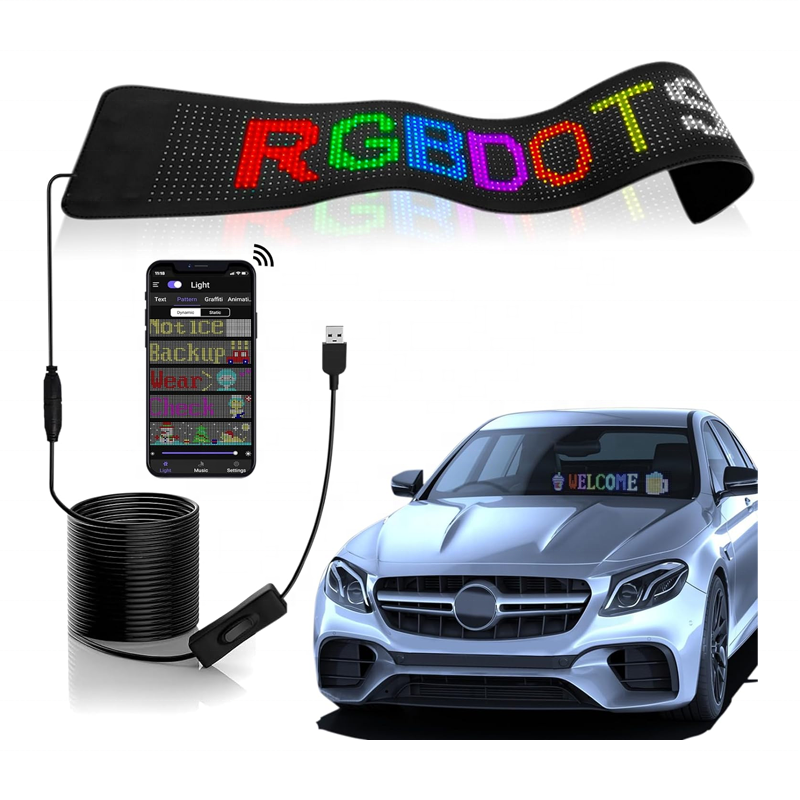 Programmable RGB Car Sign Soft Panel Flexible LED Display Screen Advertise Message Scrolling Car LED Display Board