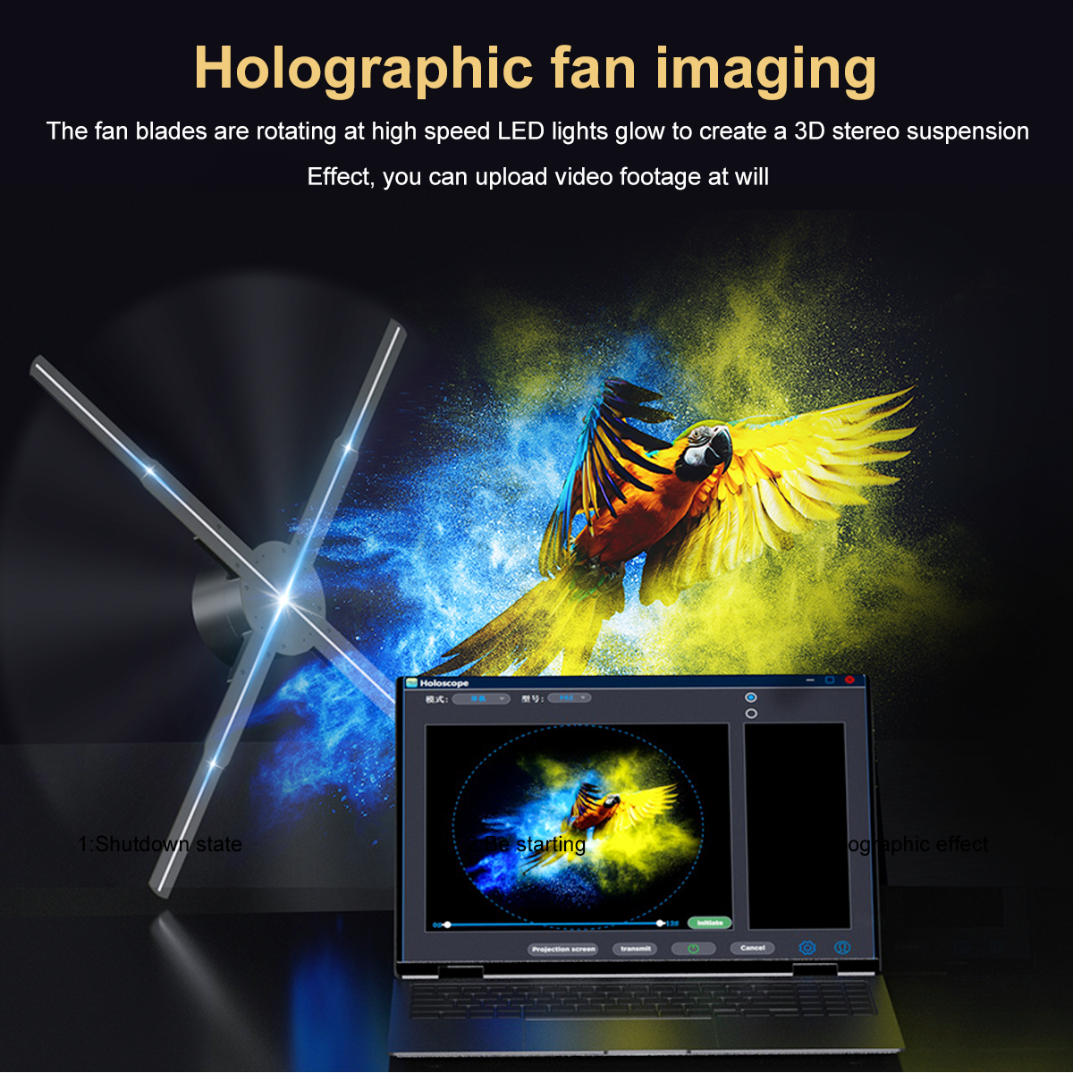 Custom  Factory direct lowest price 3D holographic projector display LED advertising screen 3D hologram fan for advertisement